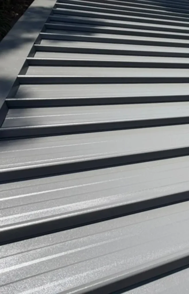 Freshly painted Colorbond metal roof with a smooth, durable finish completed by professional roof painting specialists in Melbourne.