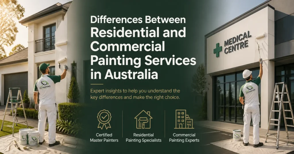 differences between residential and commercial painting services shown on a Melbourne site