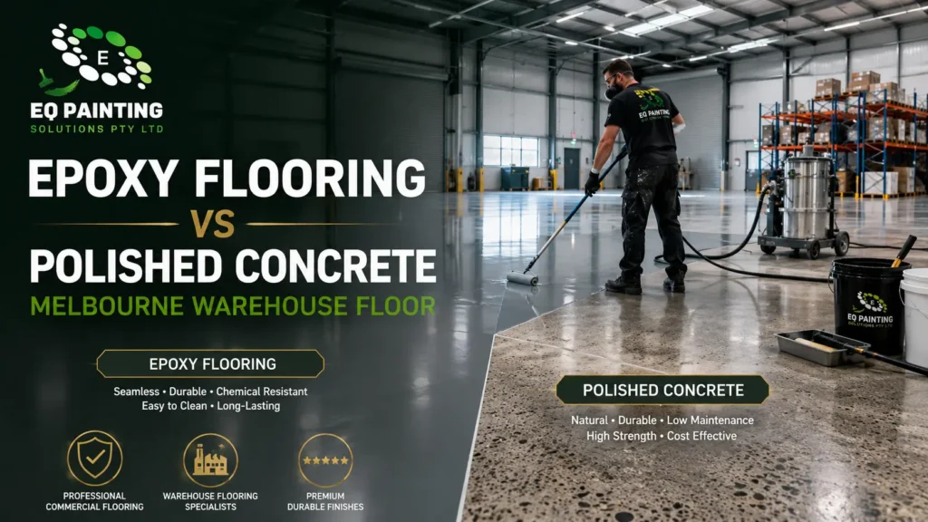 epoxy flooring vs polished concrete comparison in a Melbourne warehouse